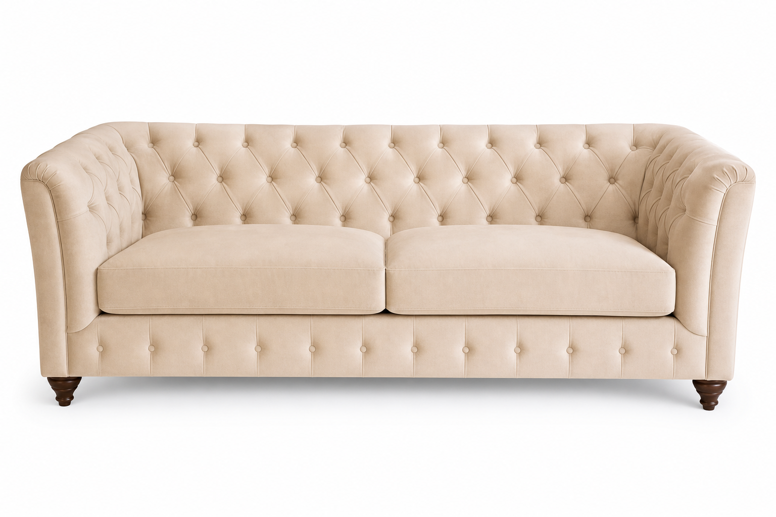 Canapé capitonné beige crème