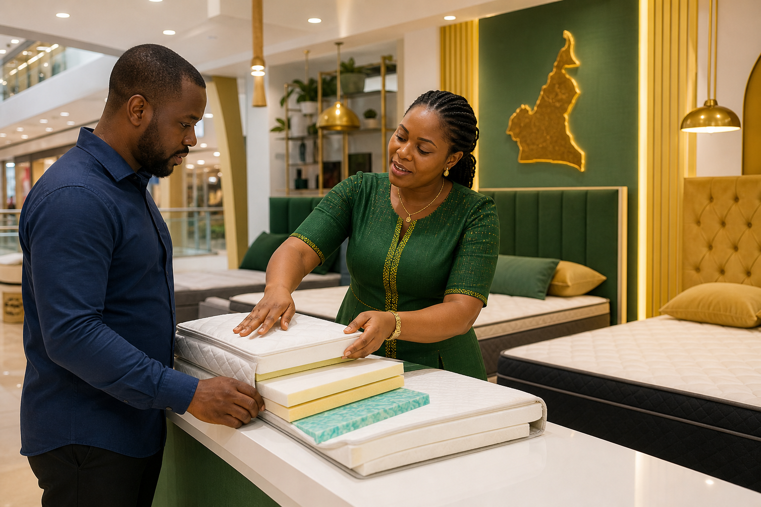 Vente au détail de matelas en boutique