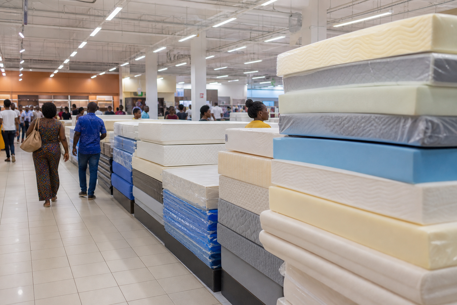 Rayons matelas en grand magasin